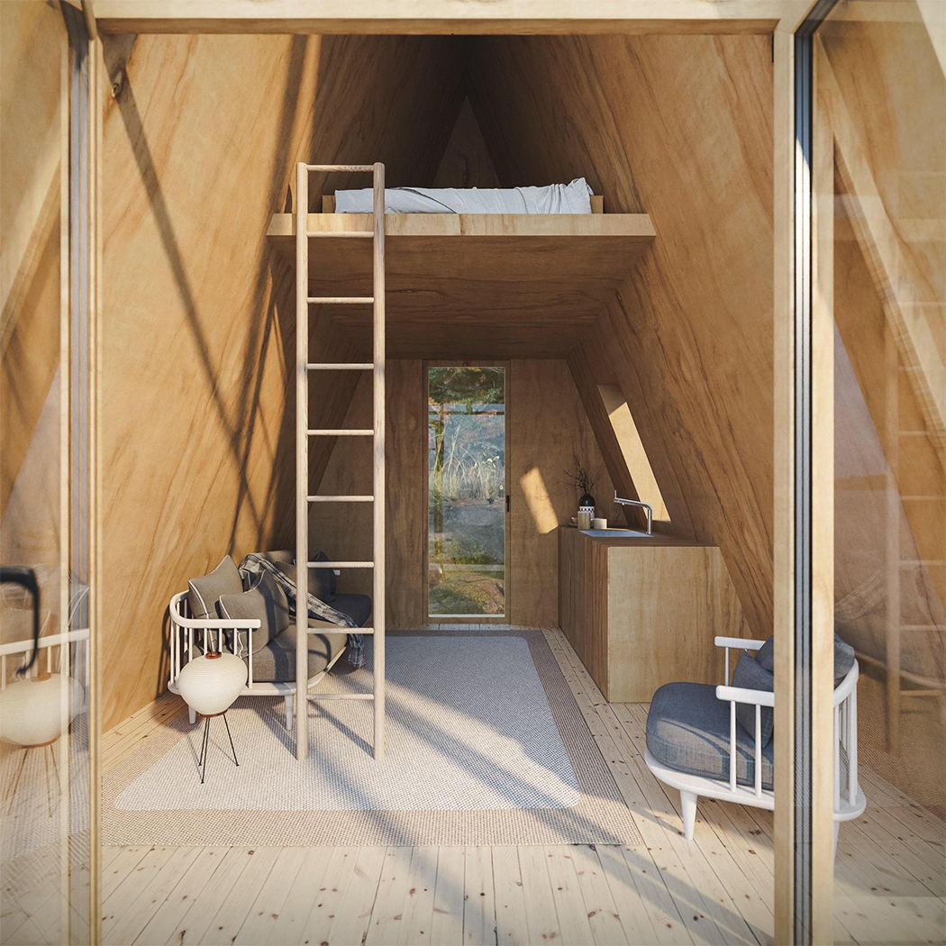 salon cabane en bois de 11m2 tiny house