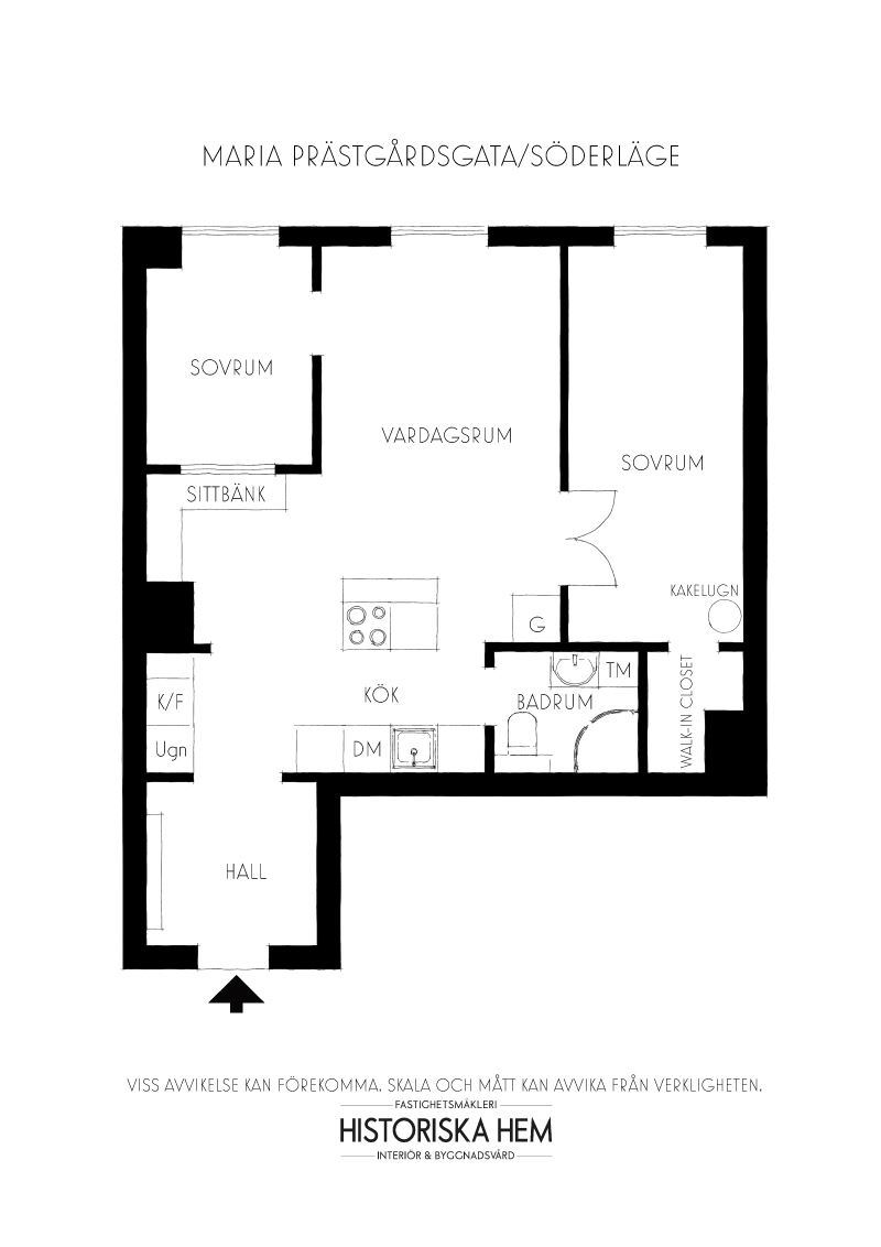 plan appartement trois-pièces 53m2