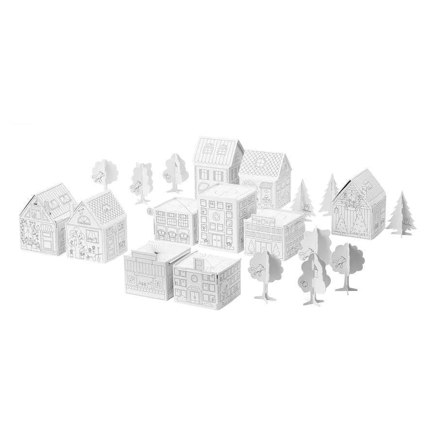 petites maison en papier à colorier