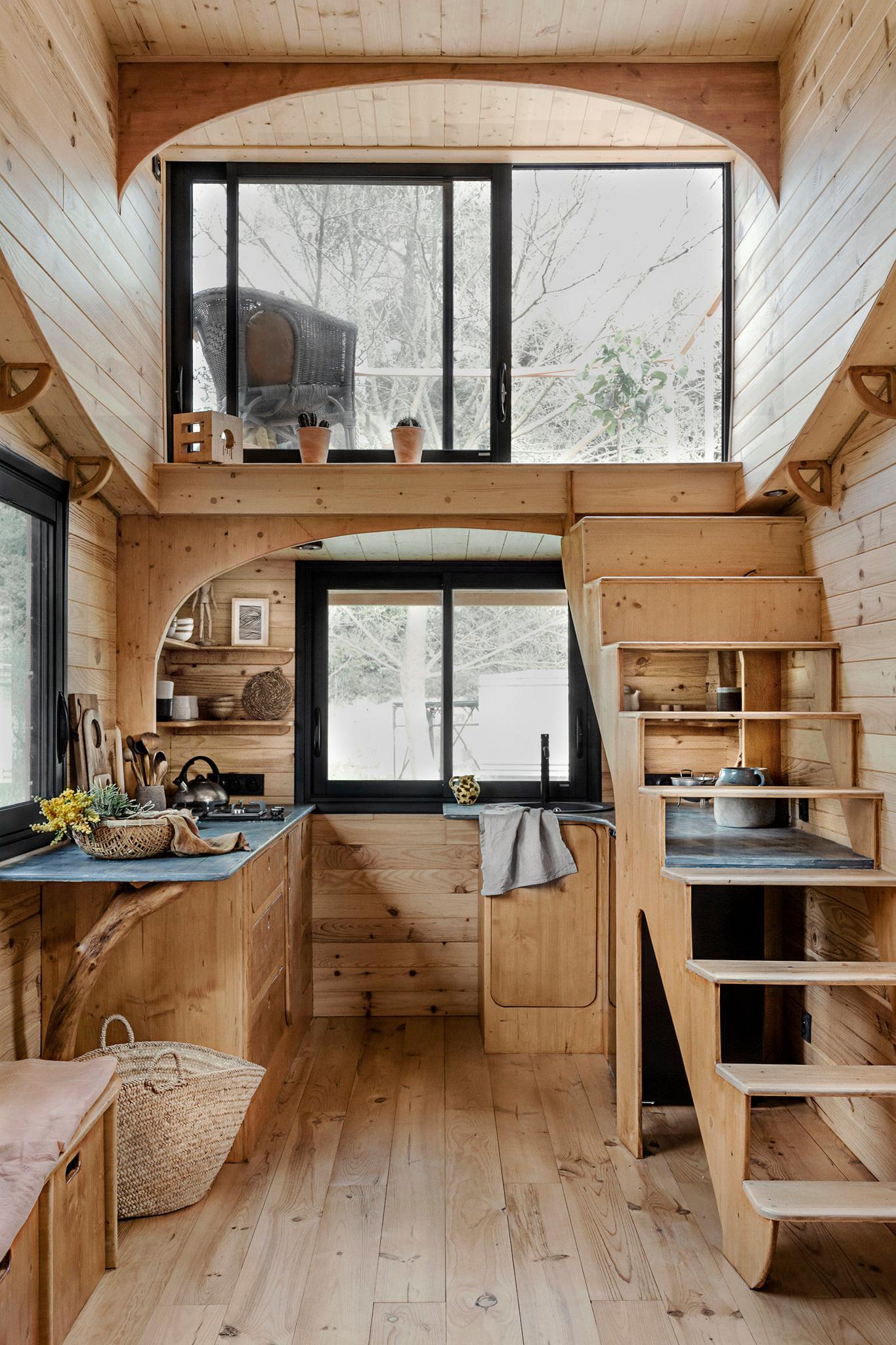 cuisine tiny house en bois
