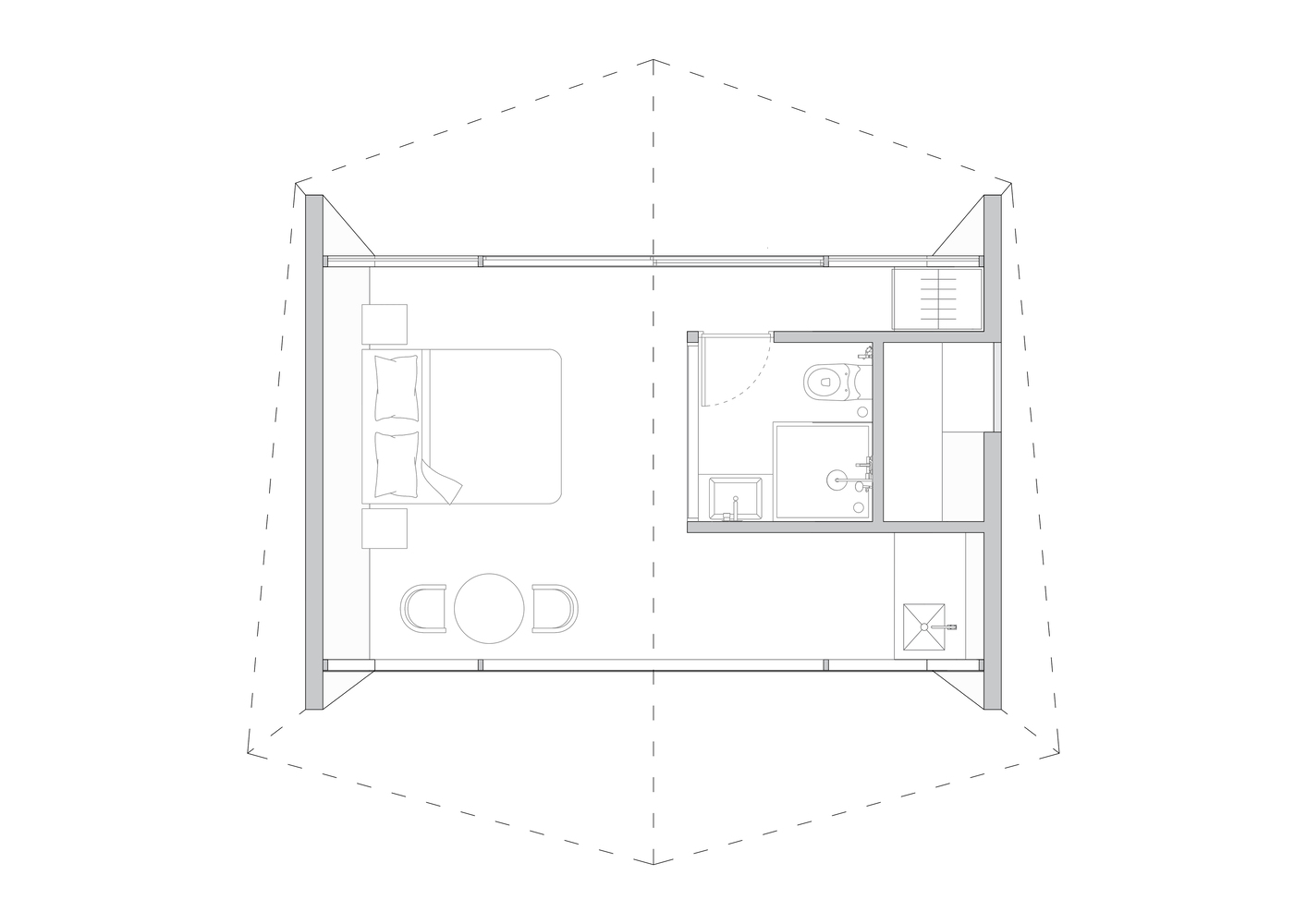 plan mini maison 23m2