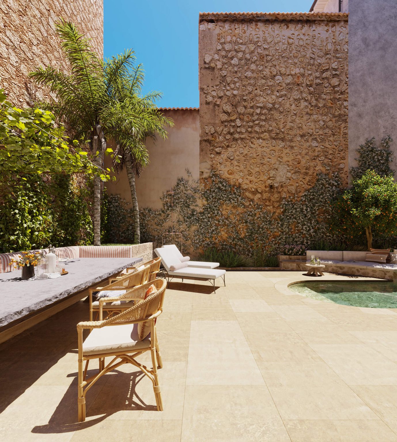 jardin avec piscine villa Mon Cor Berrow Projects