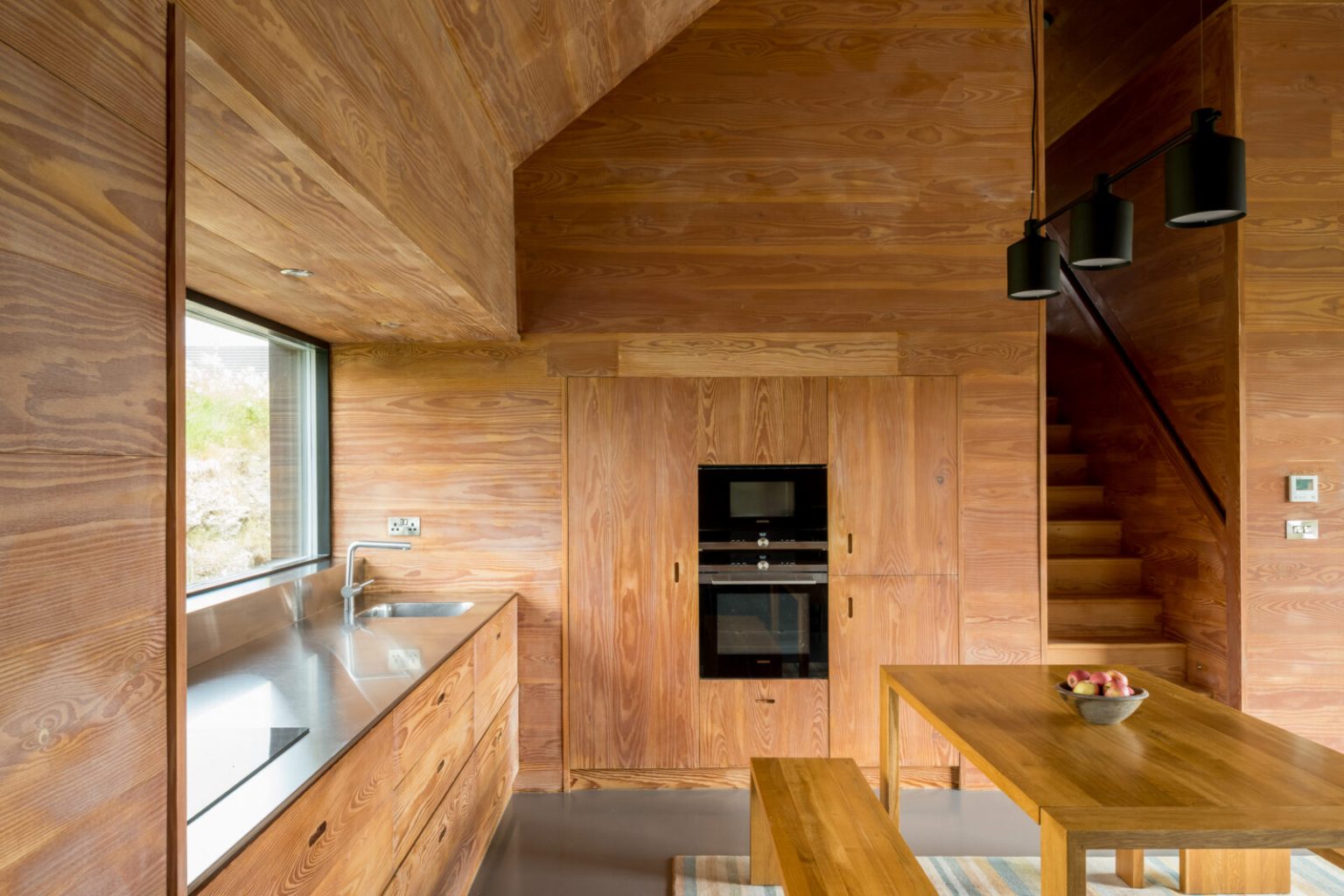 cuisine ouverte en bois maison d'architecte