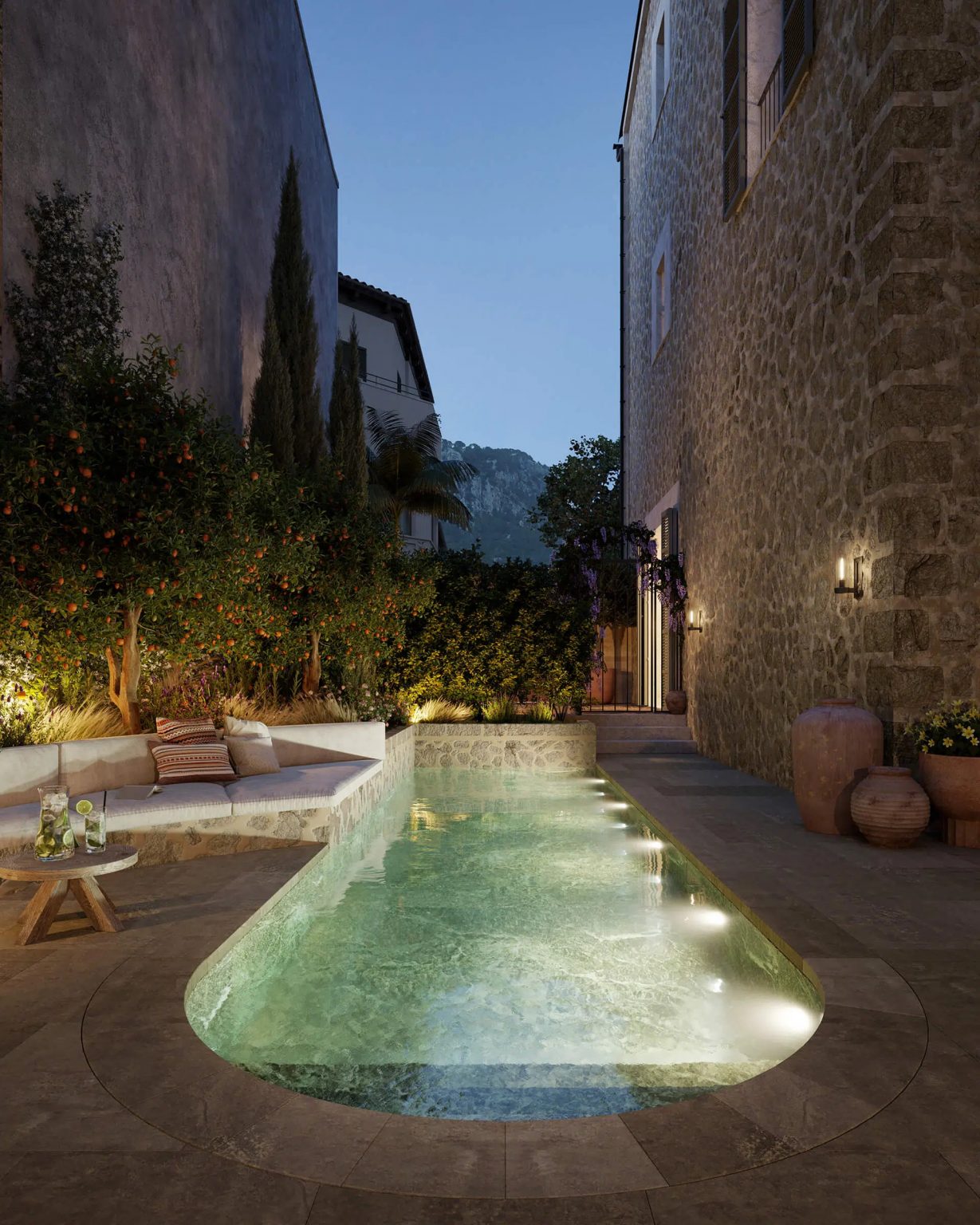 jardin avec piscine villa Mon Cor Berrow Projects