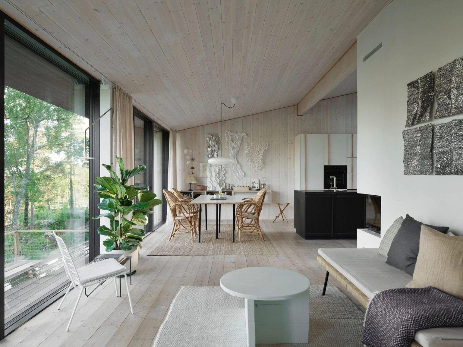 salon design maison en bois