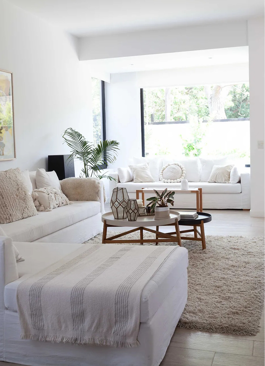 salon canapé blanc décoration contemporaine