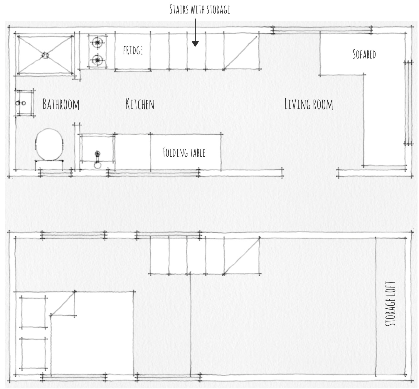 plan tiny house 21m2