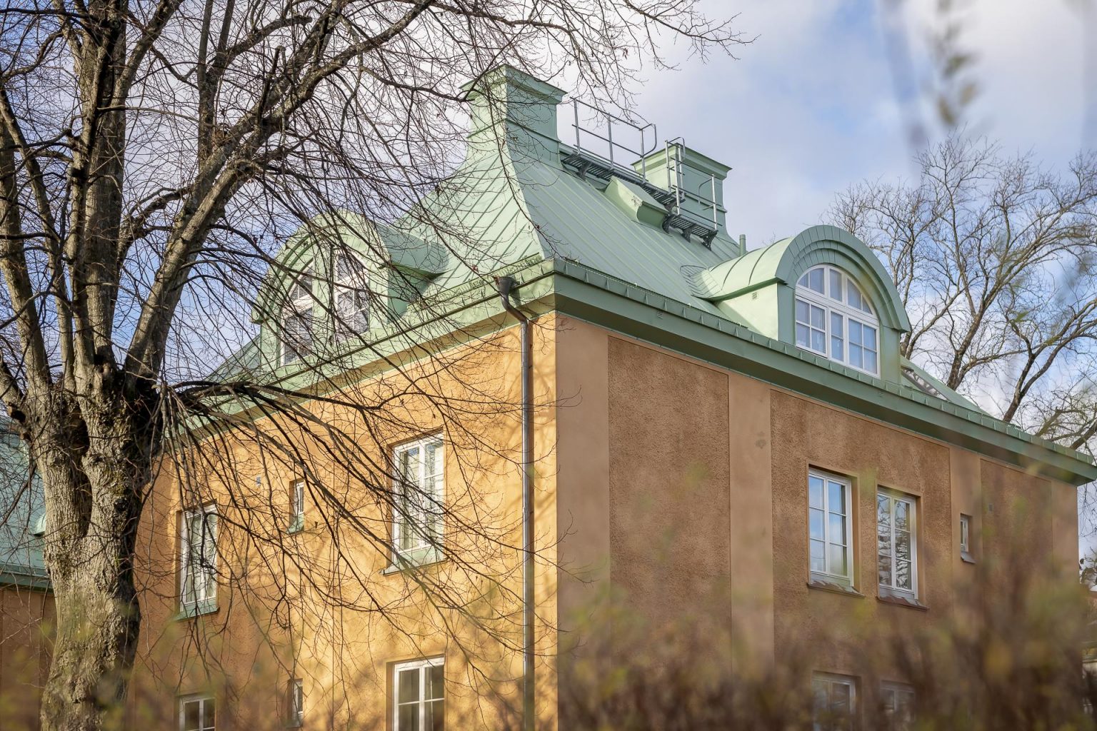 bâtiment toit vert Suède