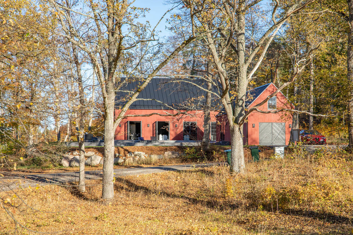 maison en bois rouge Suède