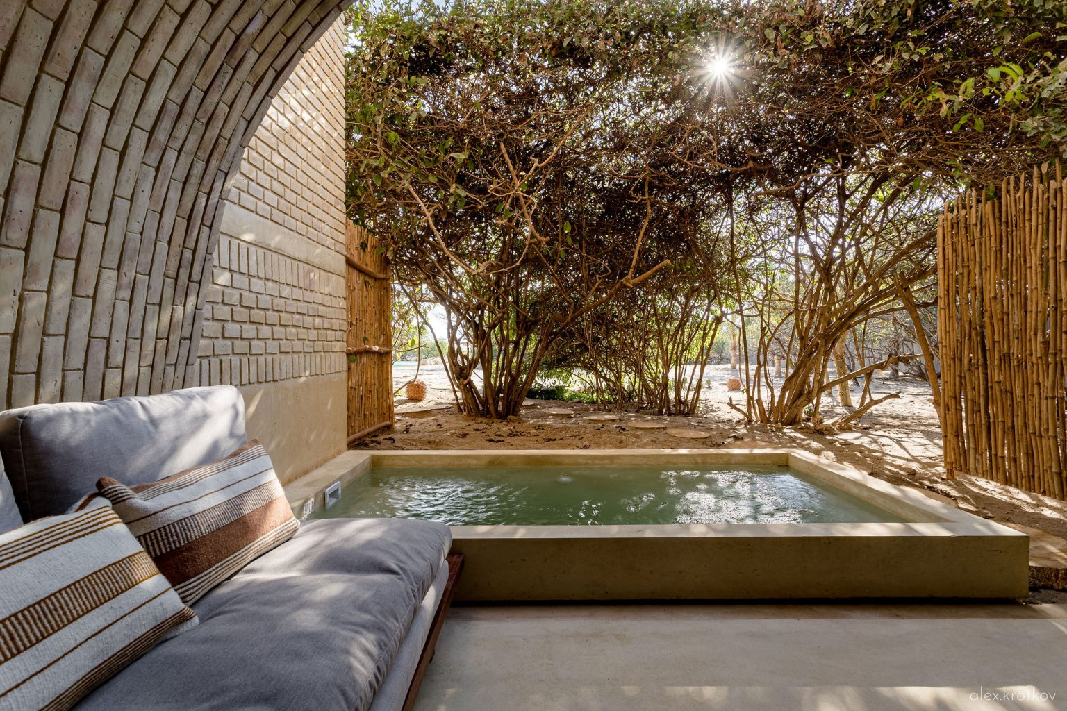 terrasse avec piscine Casona Sforza Mexique 