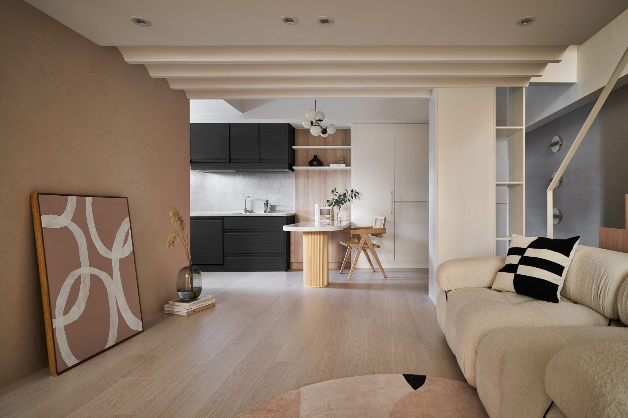 Un petit appartement design de 39m2 sur deux niveaux optimisés