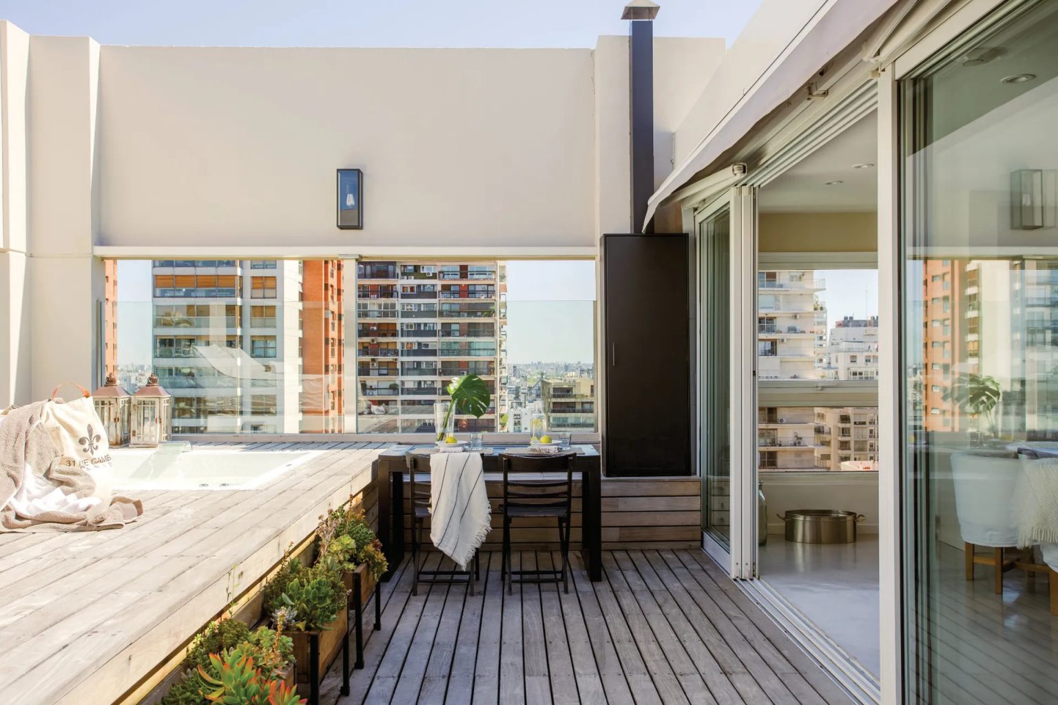 terrasse appartement avec spa