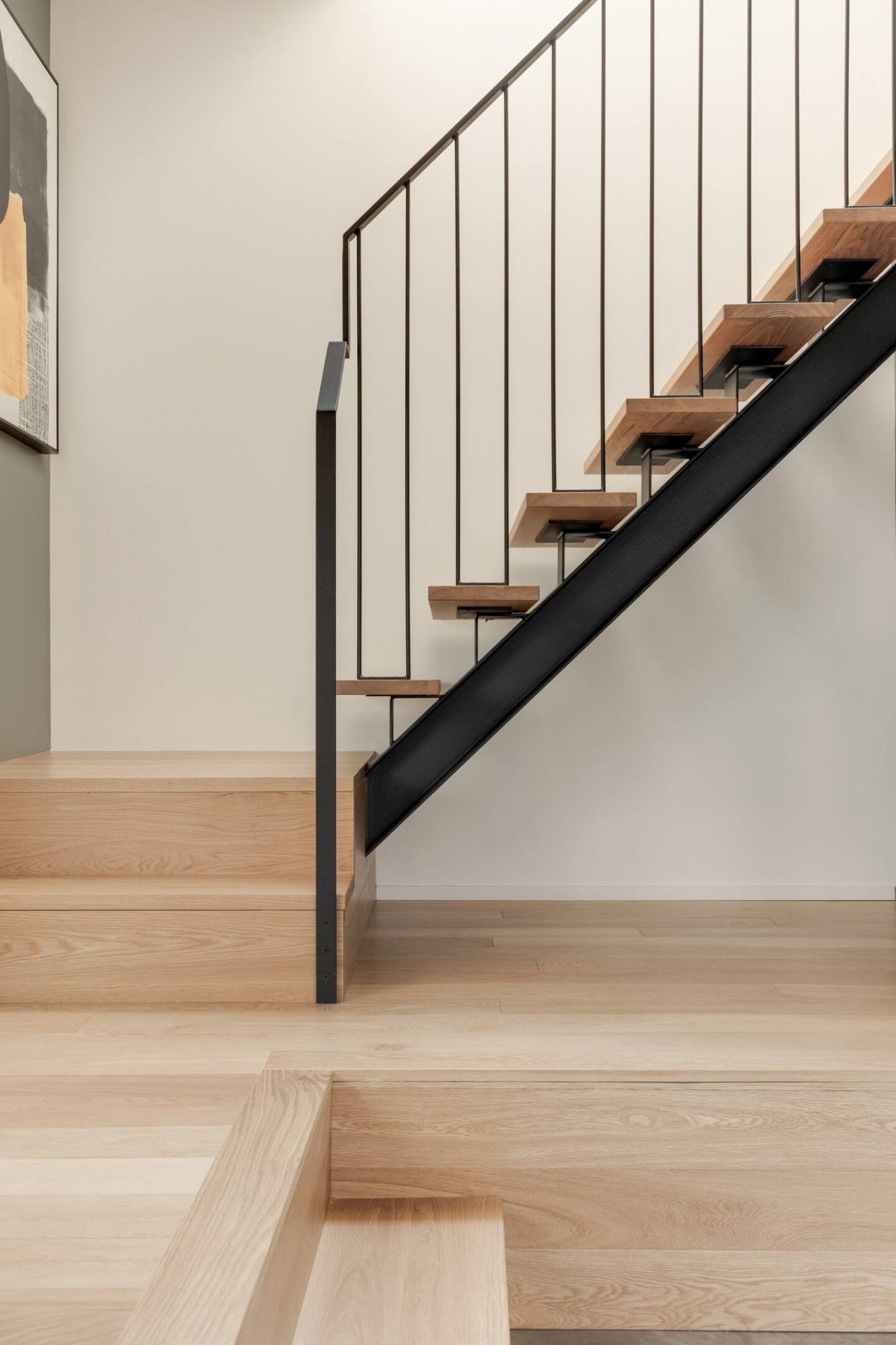 escalier bois et acier maison architecte