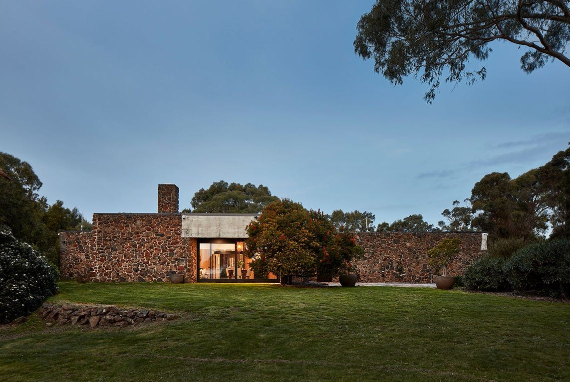 maison architecte en pierres et béton