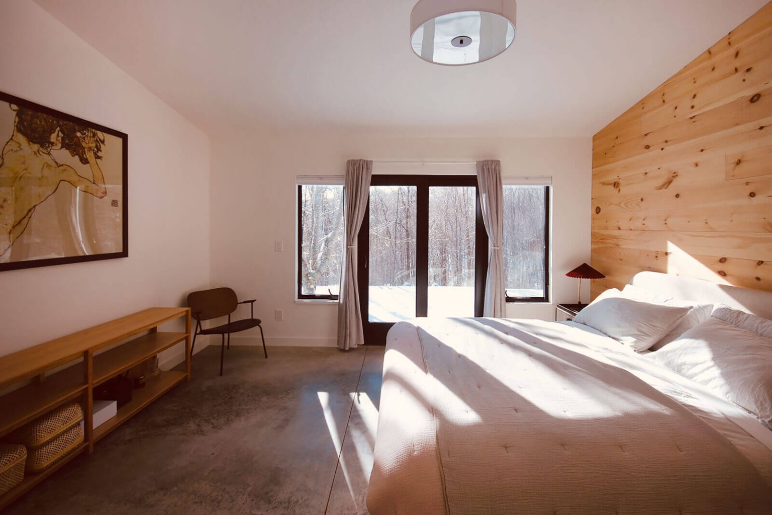 chambre minimaliste maison en bois 