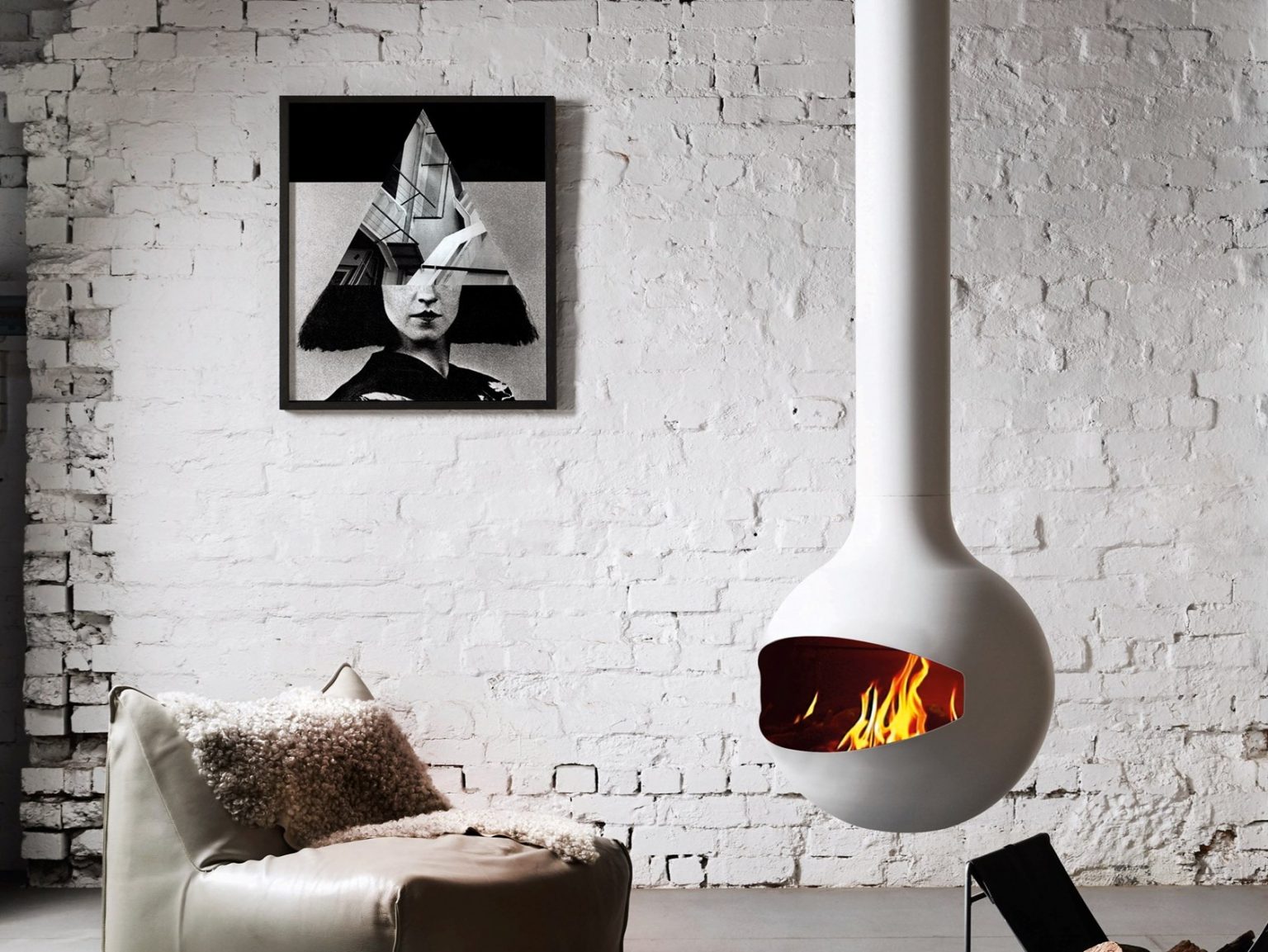 salon avec cheminée design Focus blanc Bathyscafocus