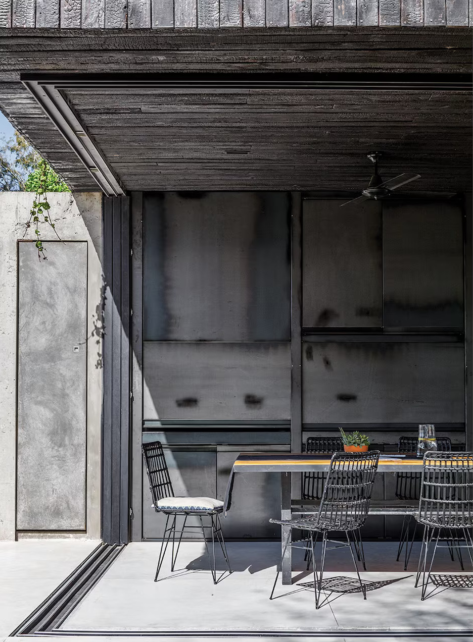 terrasse avec cuisine d'été maison architecte