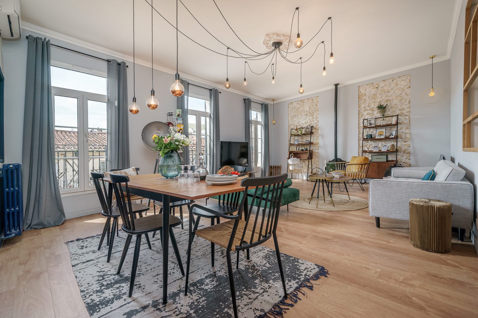 salon décoration contemporaine appartement à vendre Marseille