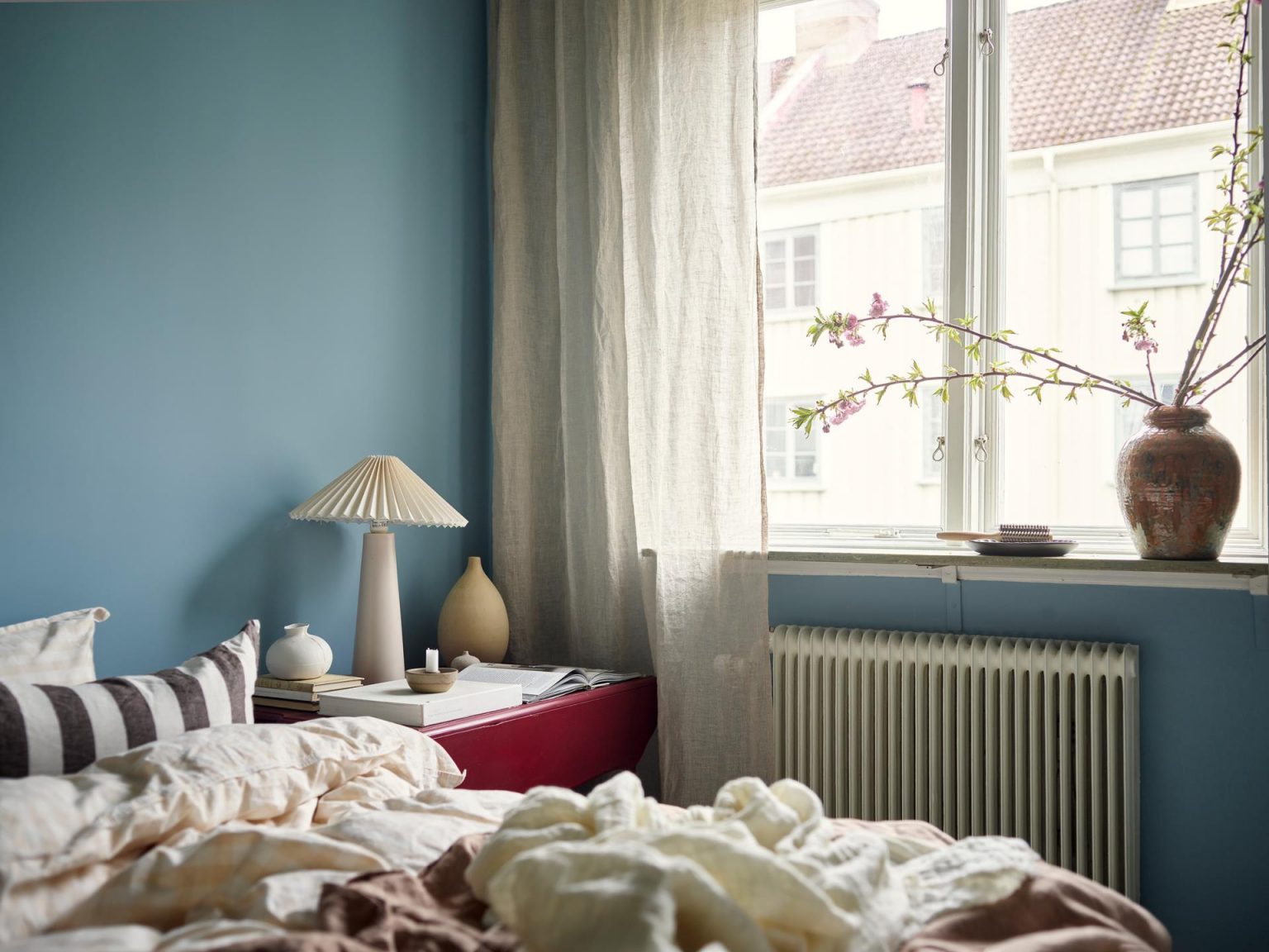 chambre décoration colorée bleue