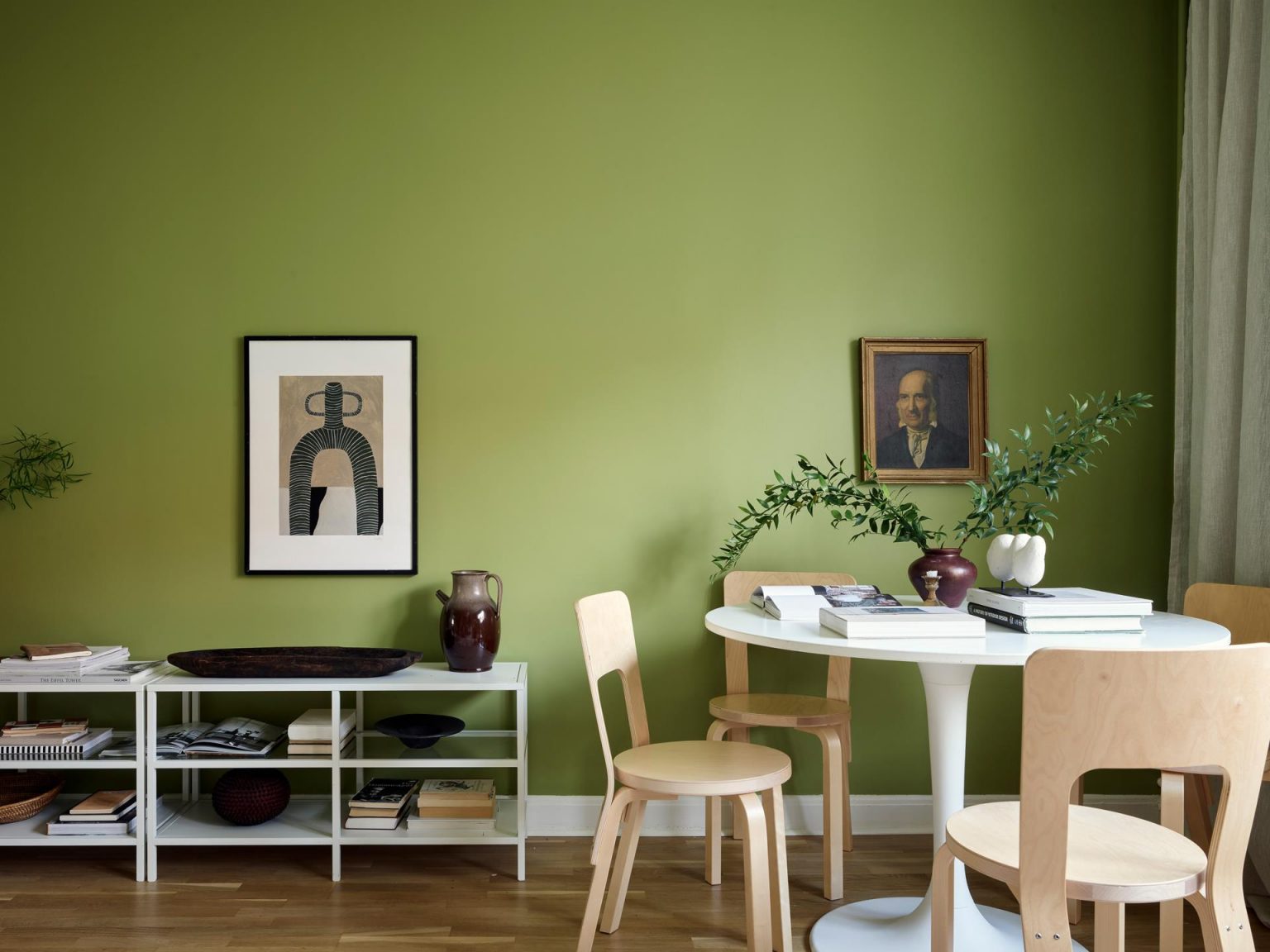 salon décoration colorée verte