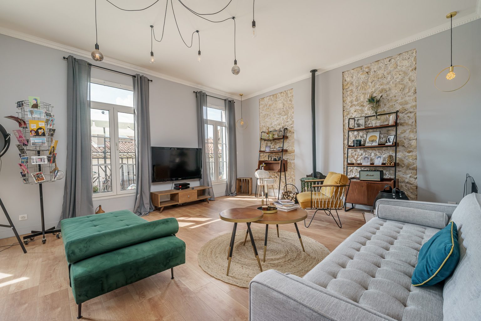 salon décoration contemporaine appartement à vendre Marseille
