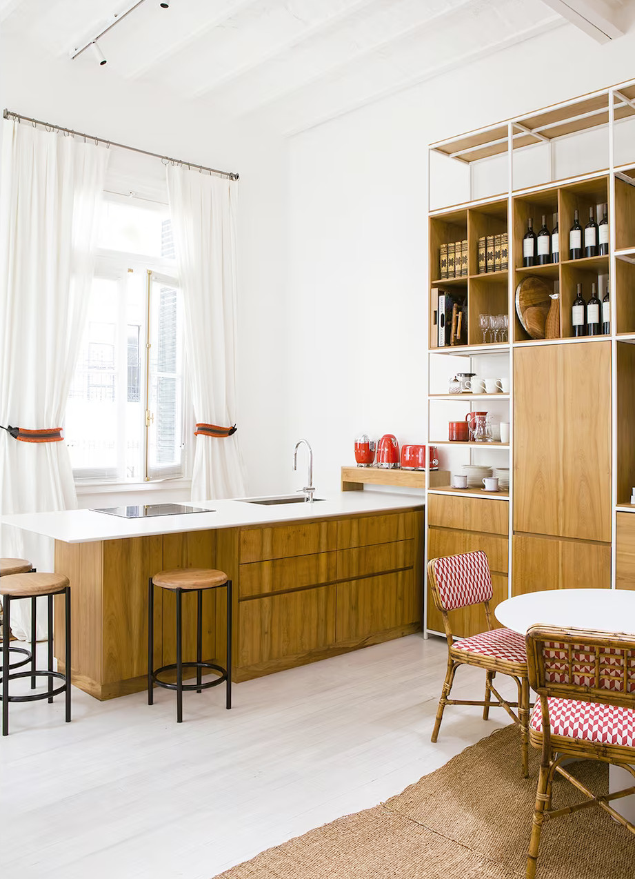 salon et cuisine décoration contemporaine appartement rénové