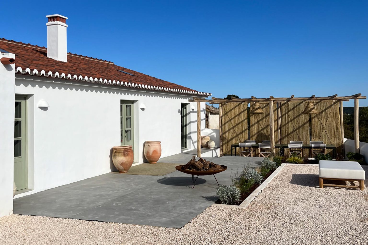 jardin gravillonné maison en Algarve