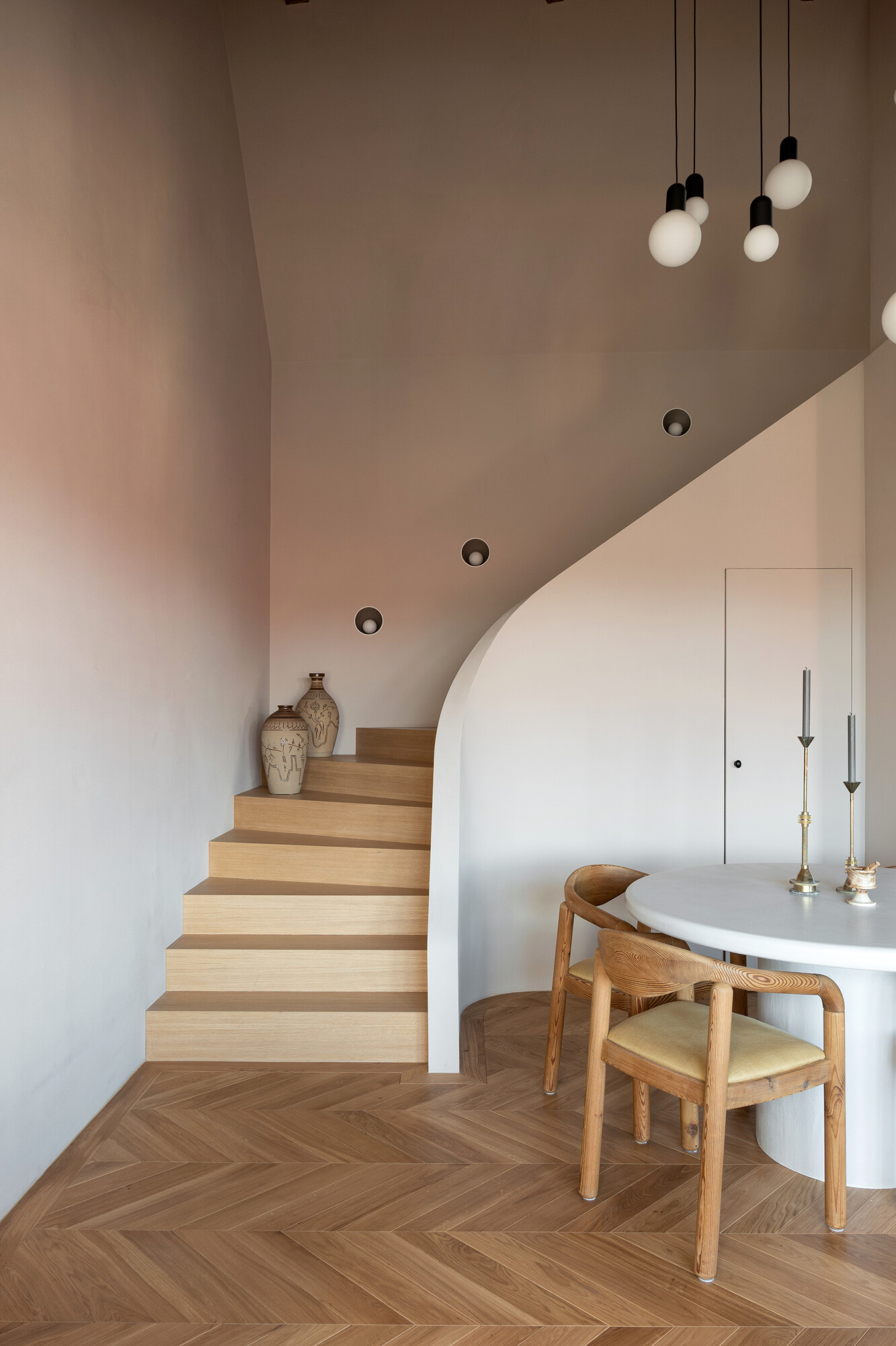 escalier bois et platre décoration design
