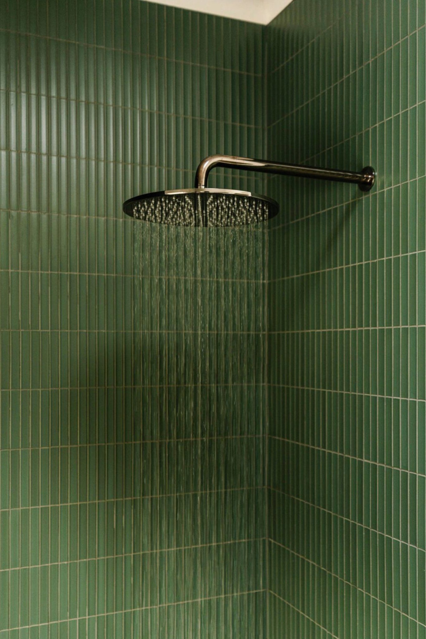 douche carrelée maison aux touches vertes