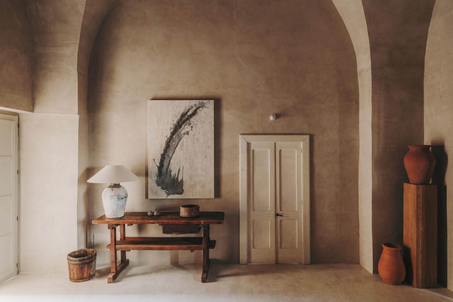 salon murs enduits décoration rustique chic méditerranéenne