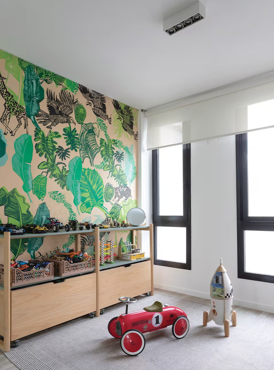 chambre enfant papier-peint panoramique exotique