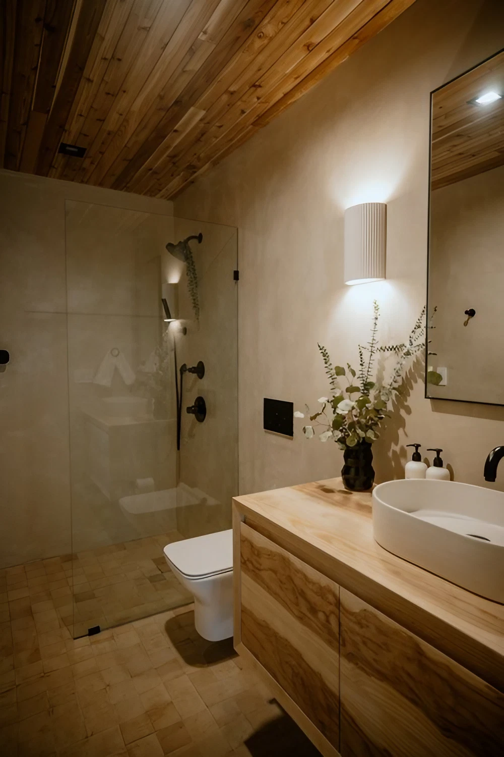 salle de bain maison en bois