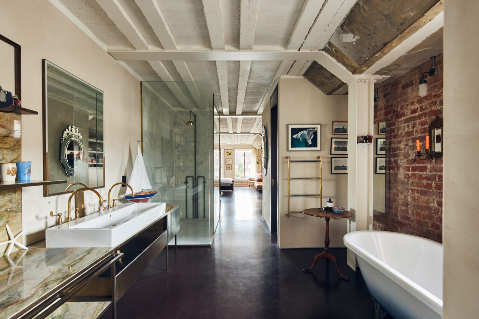 salle de bain vintage loft