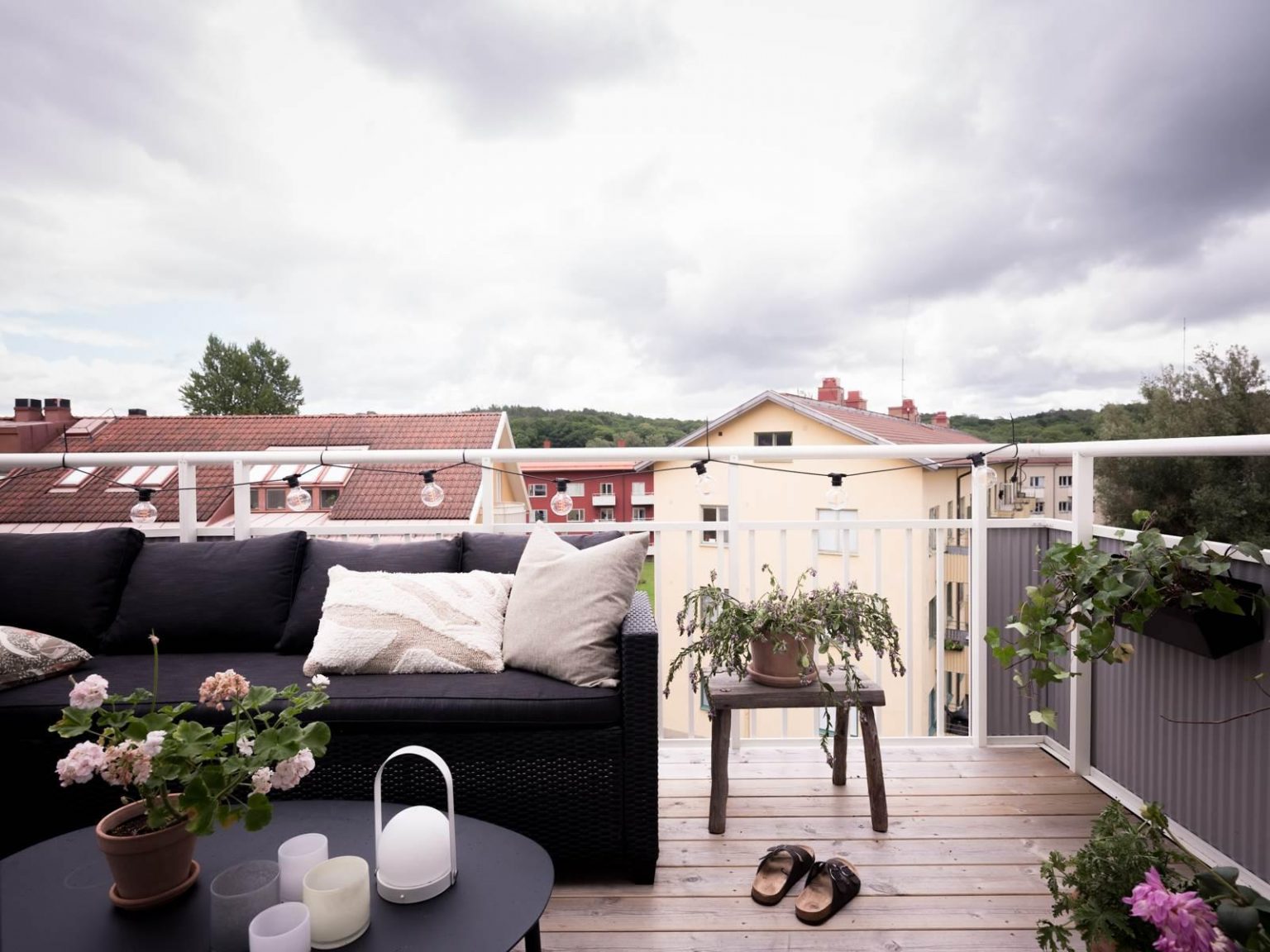 terrasse appartement sous combles décoration scandinave
