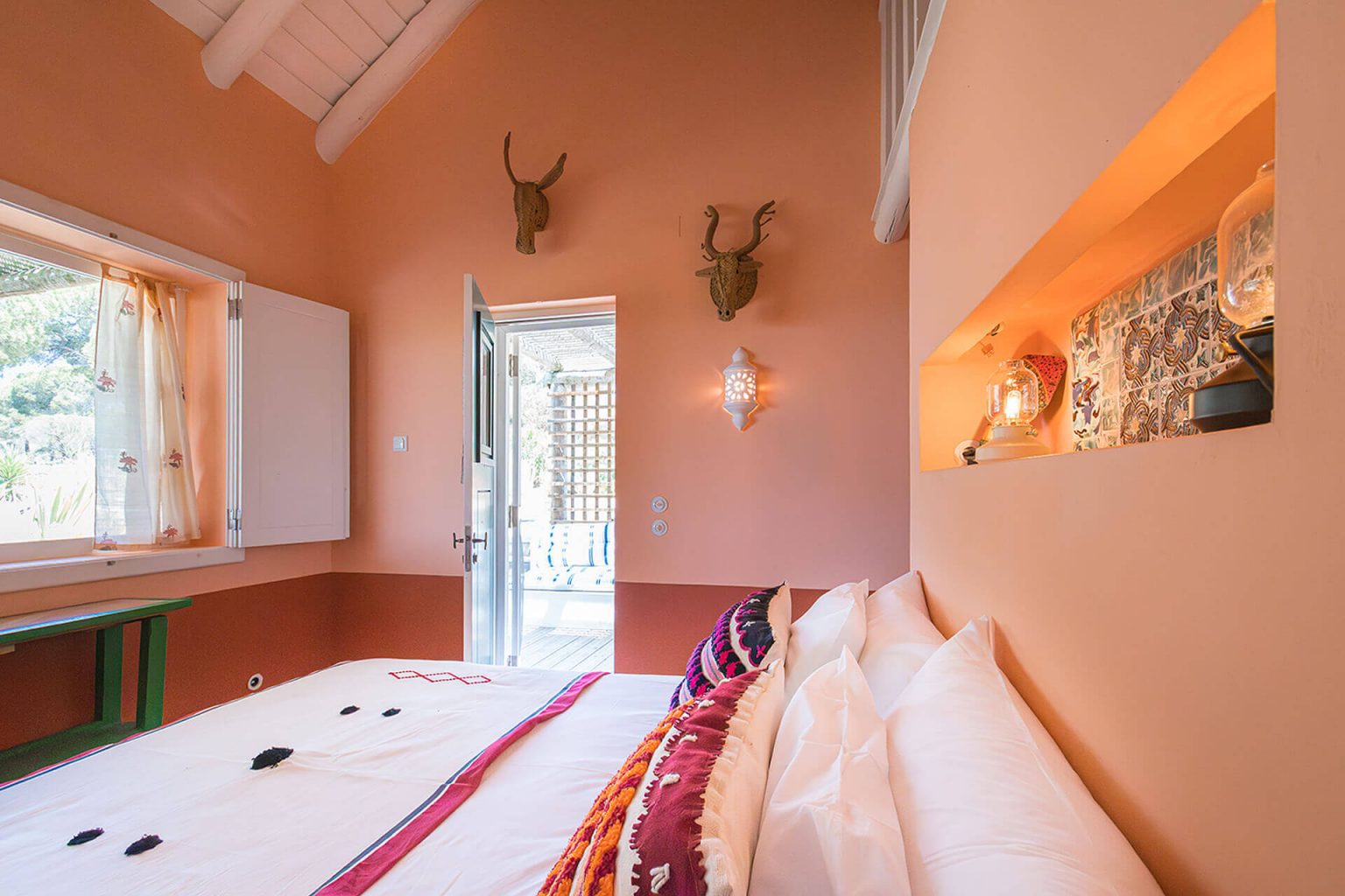 chambre couleur terracotta décoration rustique chic