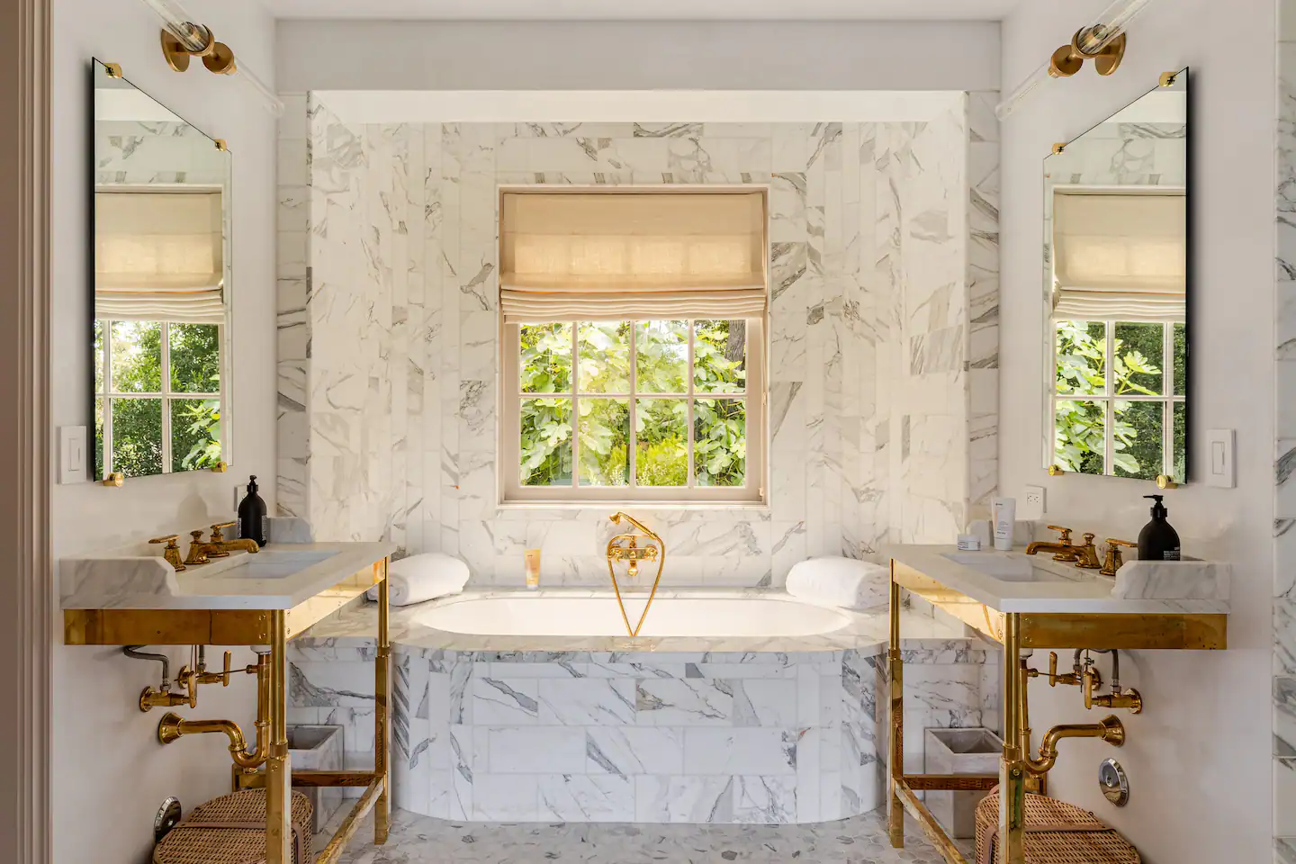 salle de bain marbre maison californie Gwyneth Paltrow