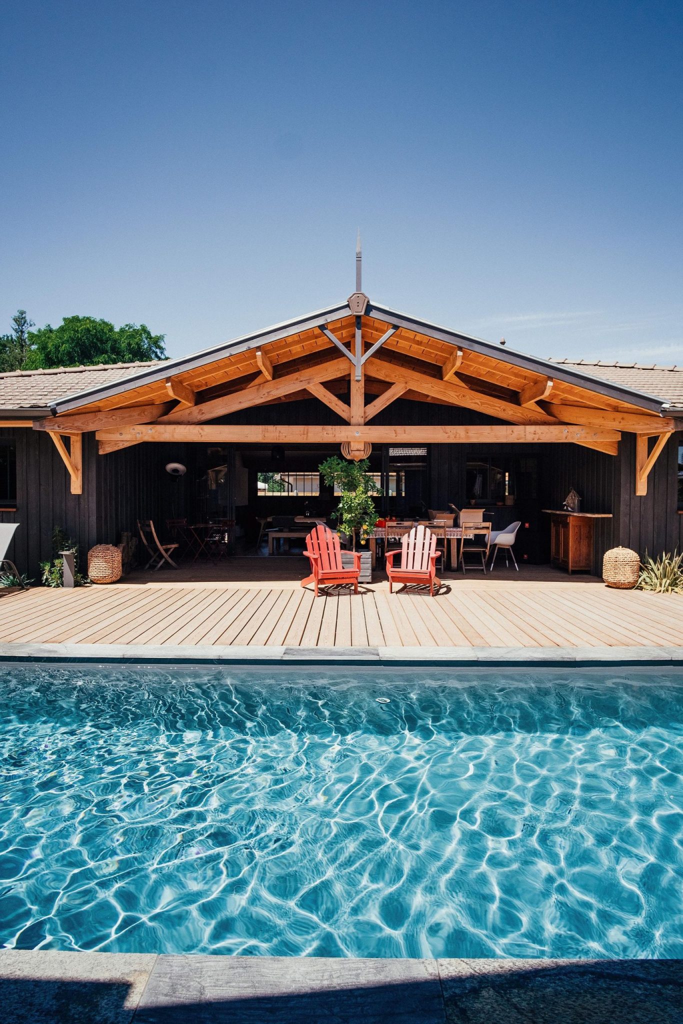 maison en bois avec piscine Villa Canau