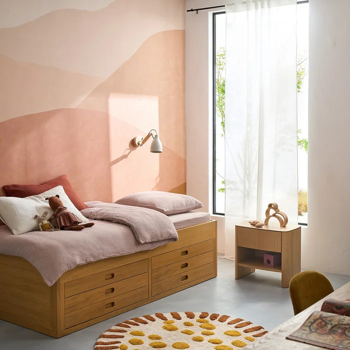 chambre papier-peint panoramique terracotta