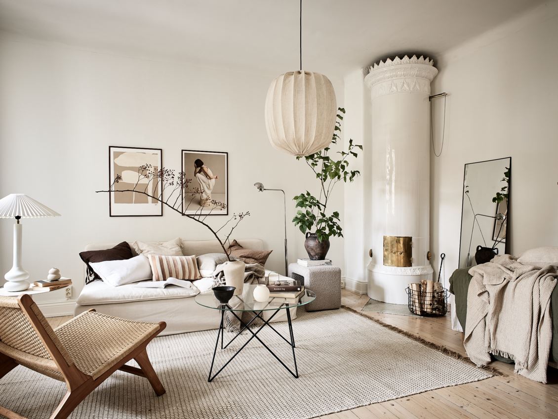 salon décoration scandinave beige