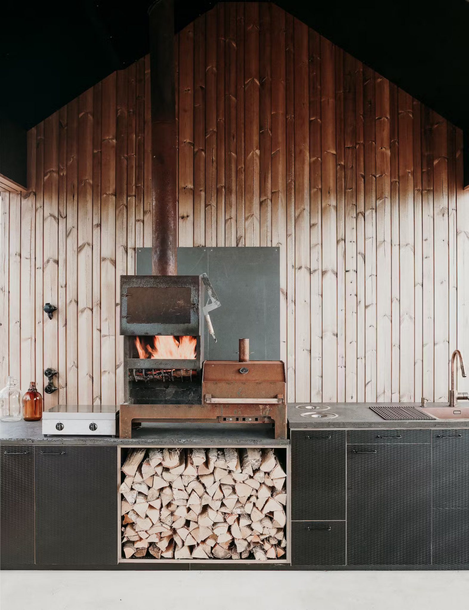 cuisine extérieure maison en bois