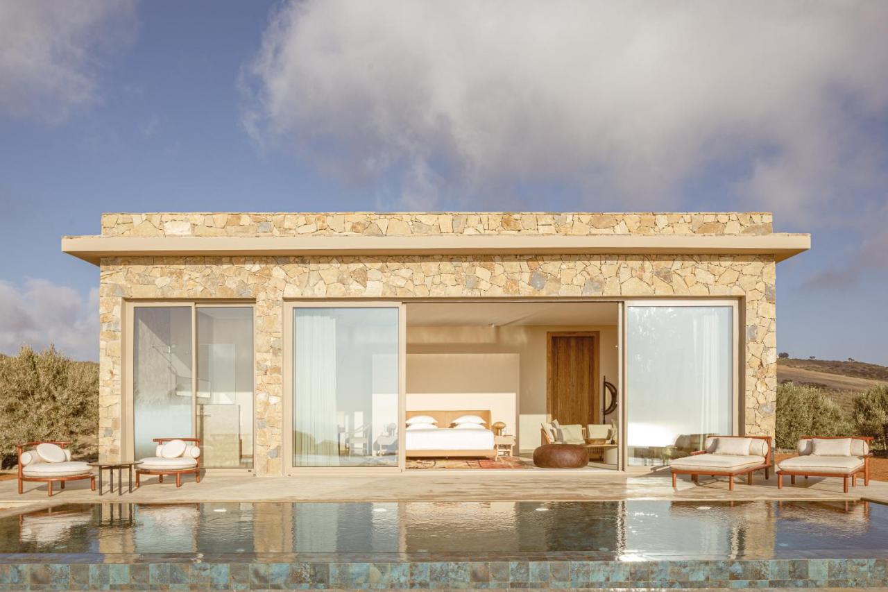 maison en pierres avec piscine décoration naturelle 