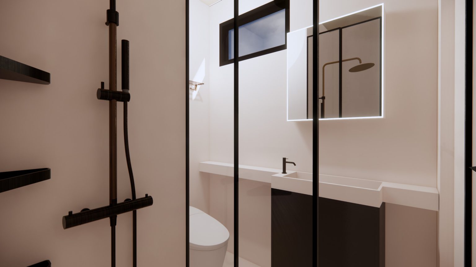 salle de bain design mini maison 23m2 Nestron