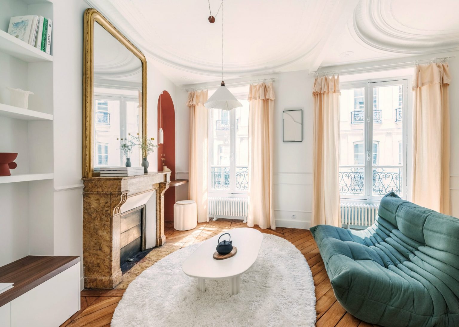 salon petit appartement haussmannien 42m2 Paris
