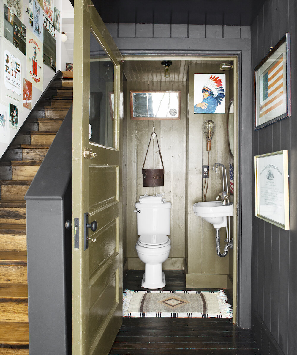 toilettes décoration néo rustique et vintage