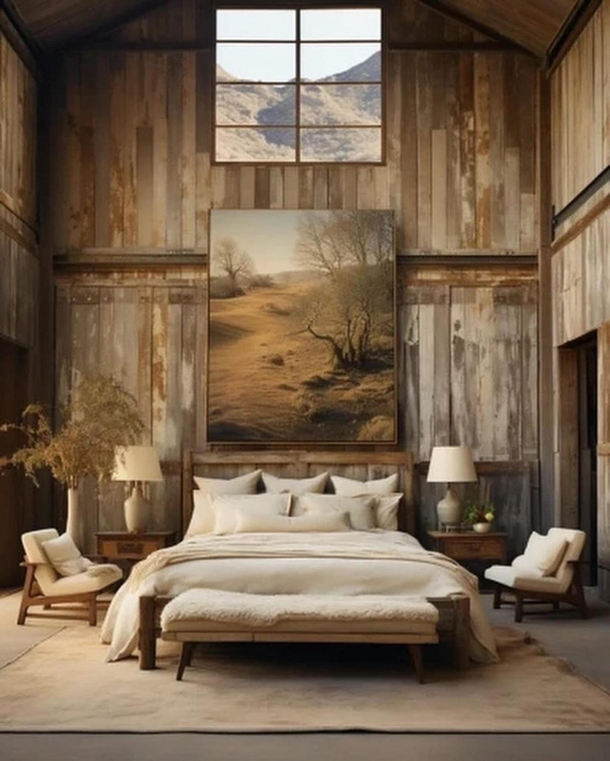 chambre contemporaine murs bois