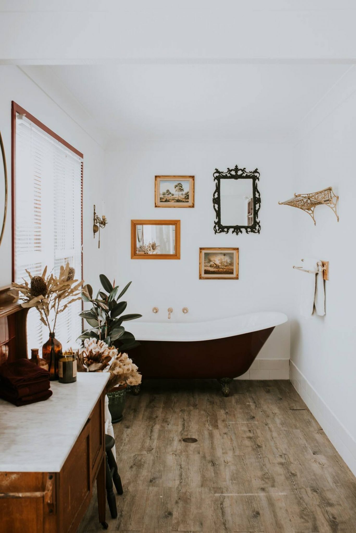 salle de bain vintage décoration rustique chic