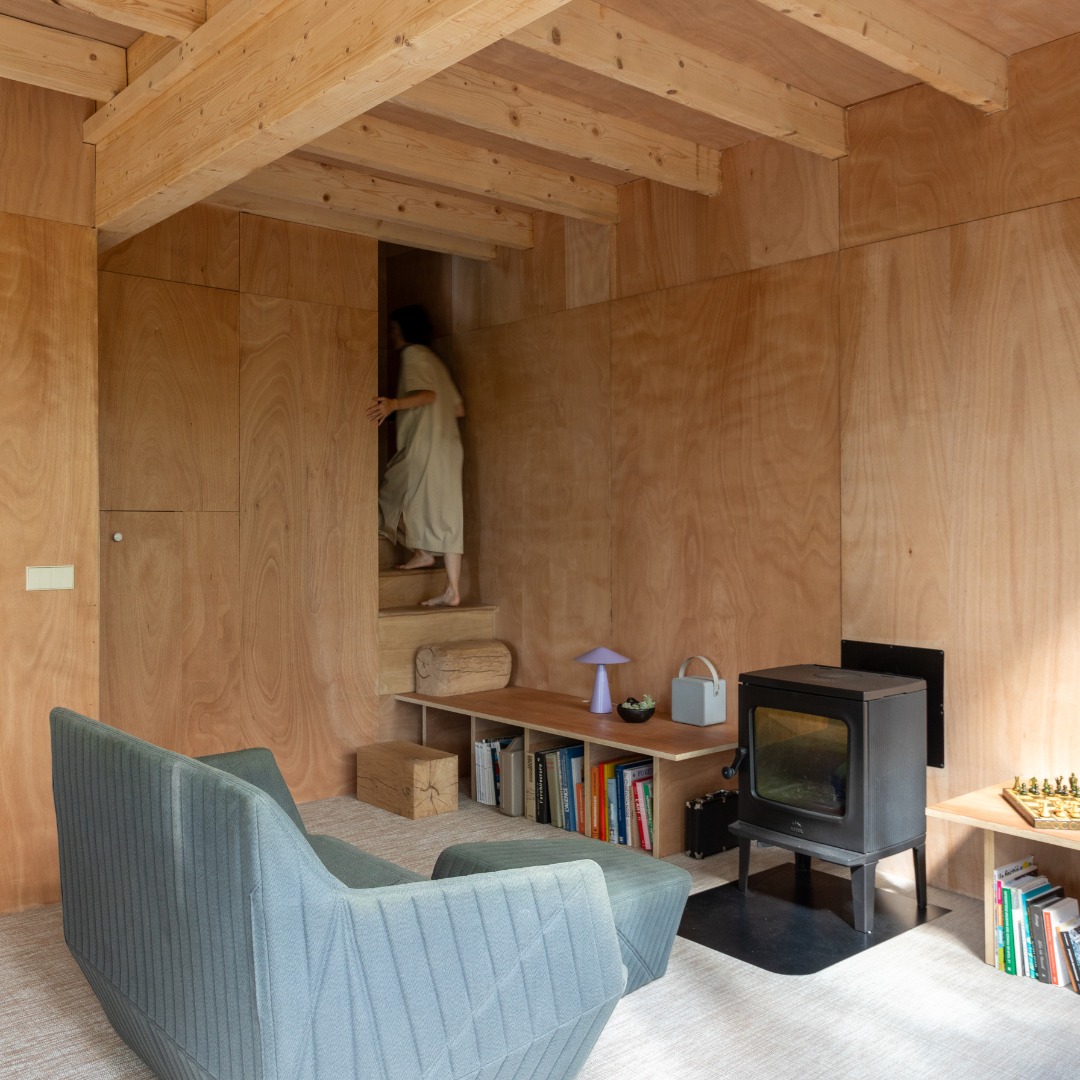 salon maison en bois contemporaine