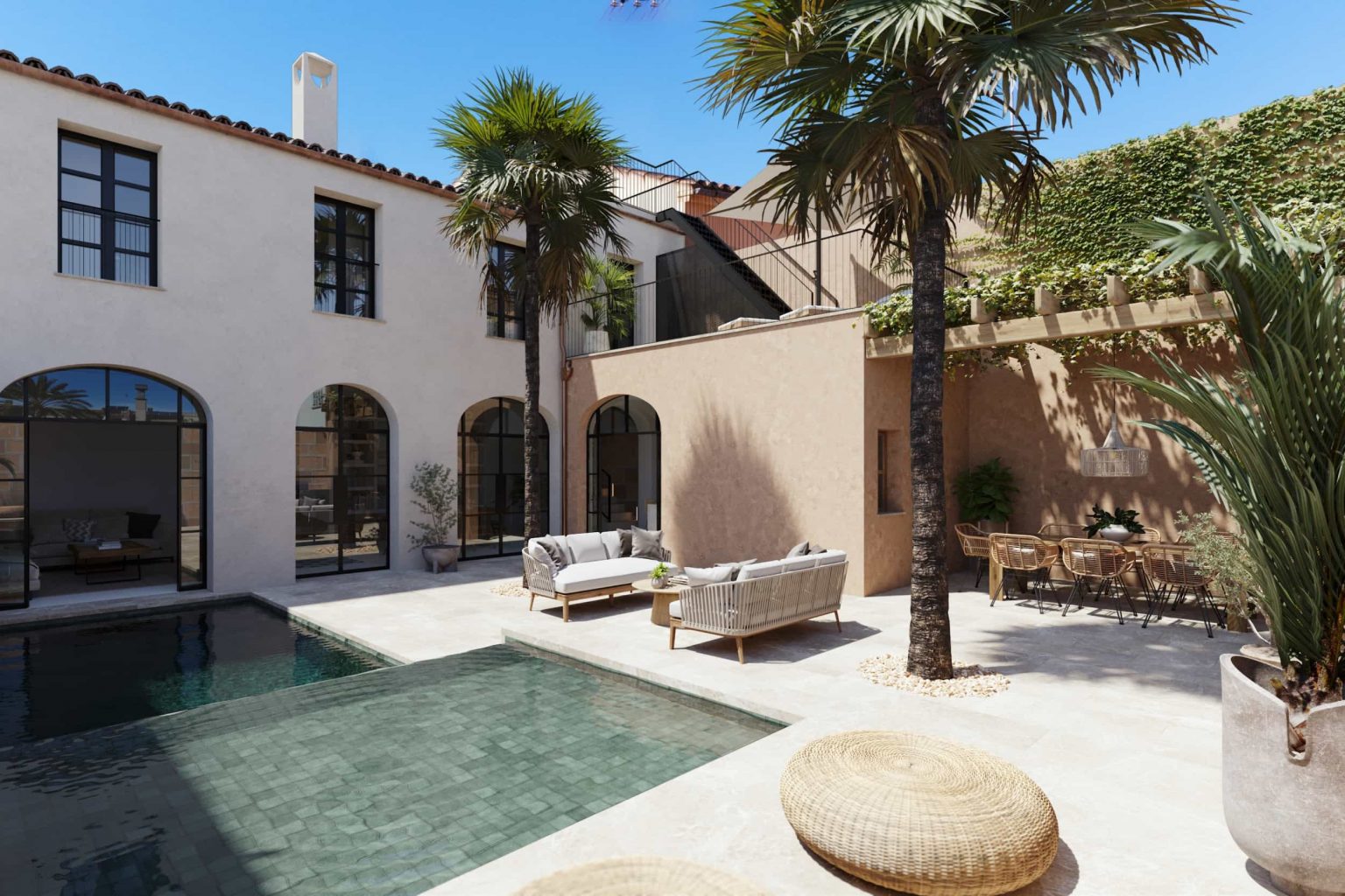 maison de ville Majorque avec patio et piscine