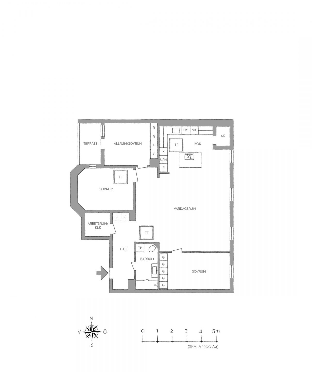 plan appartement familial 113m2 sous les toits