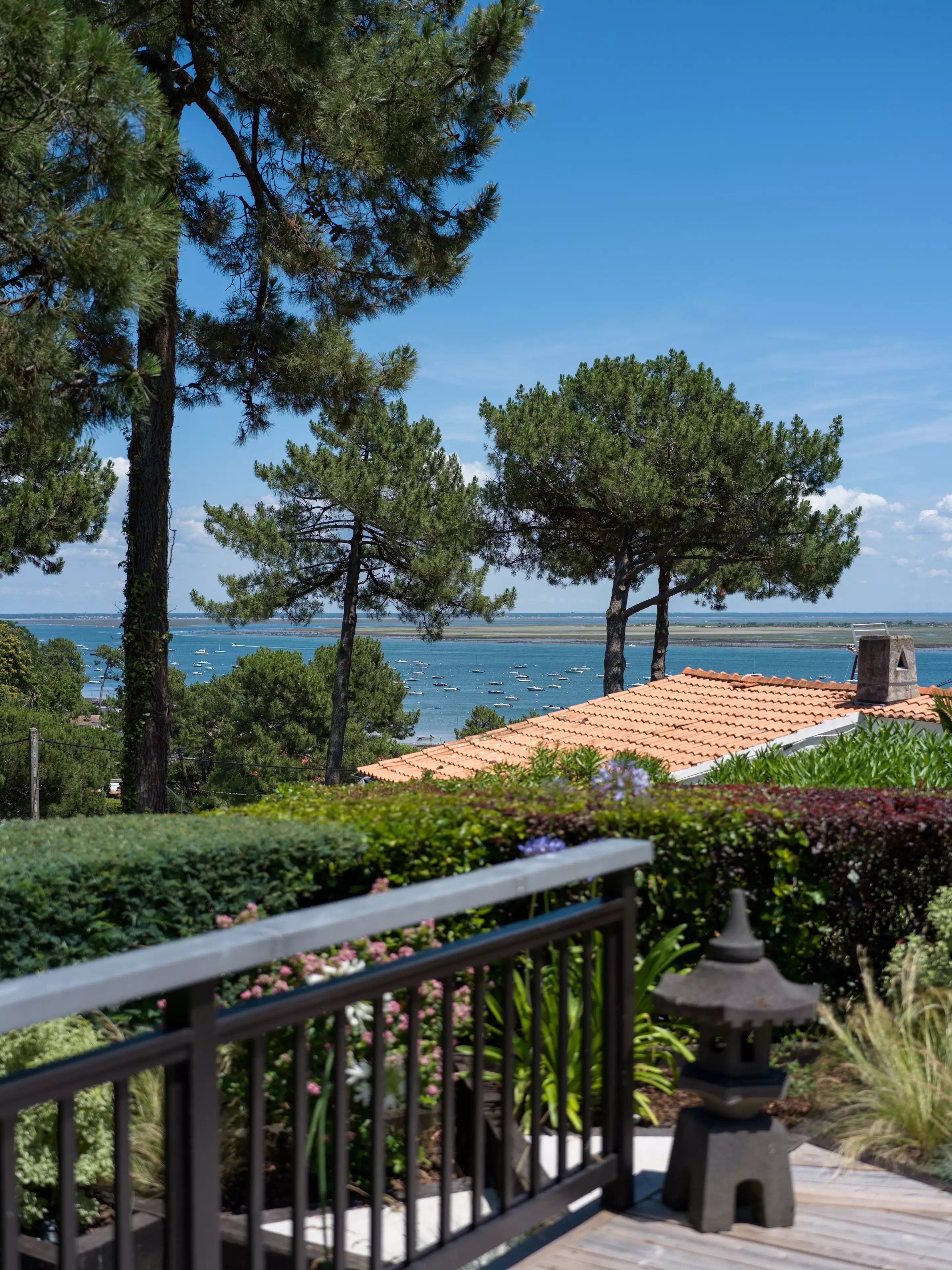 terrasse vue mer maison en bois villa Mélyne Cap Ferret